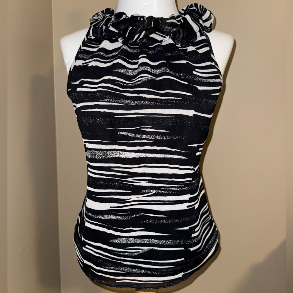 The Limited Black and White Striped Tank Top